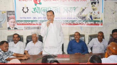 বিএনপির সমাবেশে মজিবর রহমান সরোয়ার (ছবি: প্রতিনিধি)