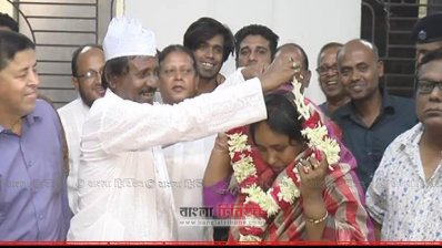 মেয়র আইভীকে না.গঞ্জে সংবর্ধনা (ছবি: প্রতিনিধি)