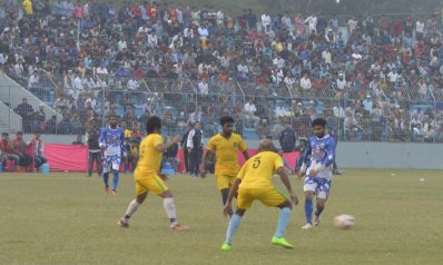 মাগুরায় শেখ রাসেল ফুটবল কোয়ার্টার ফাইনালের দৃশ্য