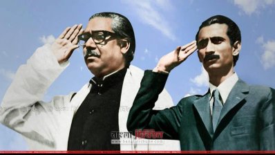 বঙ্গবন্ধুর সঙ্গে শেখ ফজলুল হক মনি (ছবি: ফোকাস বাংলা)