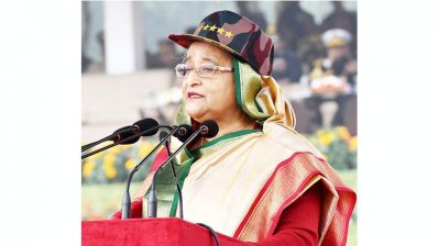 বিজিবি দিবসের অনুষ্ঠানে প্রধানমন্ত্রী শেখ হাসিনা (ছবি: ফোকাস বাংলা)