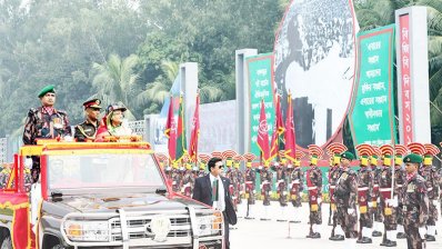 বিজিবি দিবসের অনুষ্ঠানে প্রধানমন্ত্রী শেখ হাসিনা (ছবি: ফোকাস বাংলা)