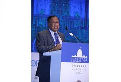 এবছর অনুষ্ঠিত রাইসিনা ডায়ালগে বক্তব্য রাখেন পররাষ্ট্রমন্ত্রী