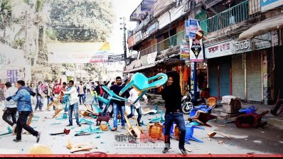 বিএনপির কার্যালয়ে পদবঞ্চিতদের হামলা, ভাঙচুর (ছবি- প্রতিনিধি)