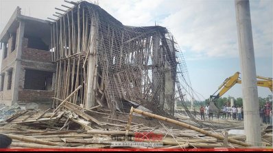 নির্মাণাধীন ফিলিং স্টেশনের ভবন ধসে শ্রমিক নিহত