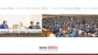 পুলিশ কর্মকর্তাদের সঙ্গে প্রধানমন্ত্রীর বৈঠক (ছবি: ফোকাস বাংলা)