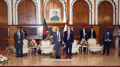 বঙ্গভবনে রাষ্ট্রপতি মো. আবদুল হামিদ ও ইন্দোনেশিয়ার প্রেসিডেন্ট জোকো ভিদোদো