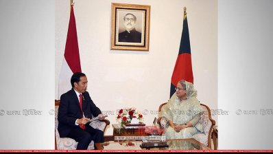 ইন্দোনেশিয়ার প্রেসিডেন্ট জোকো উইদোদো ও প্রধানমন্ত্রী শেখ হাসিনা