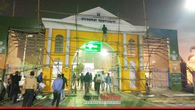 উদ্বোধনের জন্য প্রস্তুত আন্তর্জাতিক কলকাতা পুস্তকমেলা