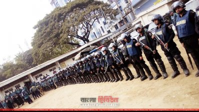 বকশীবাজার অস্থায়ী আদালতের ভেতরের নিরাপত্তা ব্যবস্থা