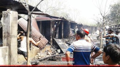 দামুড়হুদা কার্পাসডাঙ্গা আবাসনে বৈদ্যুতিক শর্ট সার্কিট থেকে আগুন
