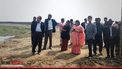 বাঁধের নিমার্ণকাজ পরিদর্শনে পানিসম্পদ মন্ত্রণালয় সম্পর্কিত স্থায়ী কমিটি 