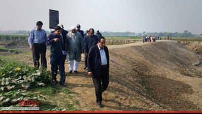 বাঁধের নিমার্ণকাজ পরিদর্শনে পানিসম্পদ মন্ত্রণালয় সম্পর্কিত স্থায়ী কমিটি