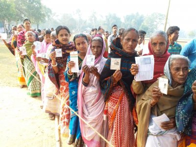 ত্রিপুরায় বিধানসভা নির্বাচনে ভোটগ্রহণ চলছে