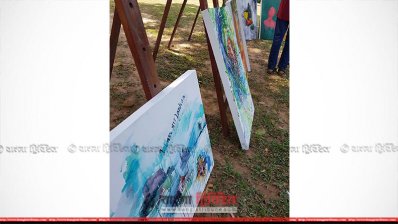 ছবি এঁকে ভাষার প্রতি ভালোবাসার বহিঃপ্রকাশ ঘটান অতিথিরা