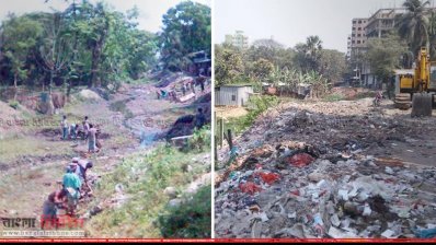 খাল ভরাটের আগে ও পরে