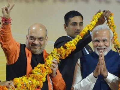 বিজেপি নেতা অমিত শাহ ও নরেন্দ্র মোদি
