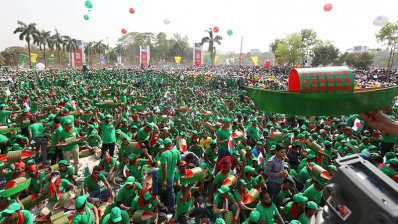 সোহরাওয়ার্দী উদ্যানে বুধবার ৭ মার্চের জনসভায় অংশগ্রহণকারীদের একাংশ (ছবি-পিএমও)
