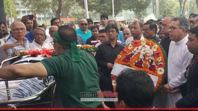ফেরদৌসী প্রিয়ভাষিণীকে  আওয়ামী লীগের সাধারণ সম্পাদক ওবায়দুল কাদের ও অন্যান্য নেতাদের শ্রদ্ধা 