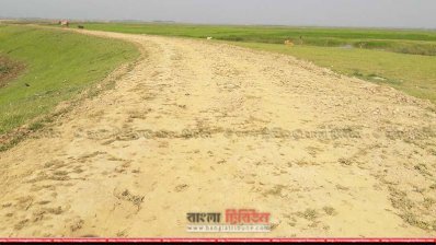 তাহিরপুরে বাঁধের অসমাপ্ত অংশ