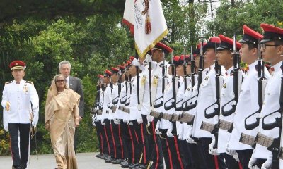 প্রধানমন্ত্রীকে গার্ড অব অনার দেওয়া হয়, ছবি: ফোকাস বাংলা