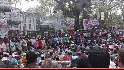 পৌর কর্মচারীদের অবস্থান ধর্মঘট প্রত্যাহারের ঘোষণা