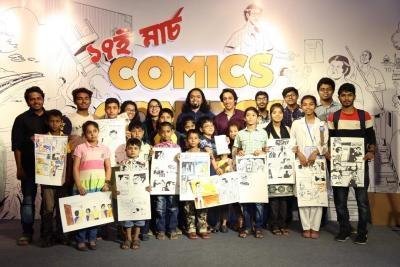 শিশুদের সঙ্গে  রাদওয়ান মুজিব সিদ্দিক, ছবি- বাসস