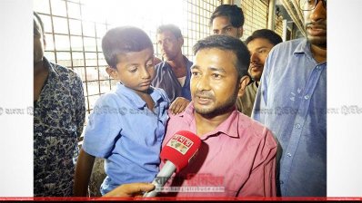 আহত আলামিন ও তার বাবা
