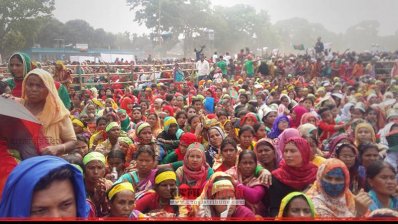 ঠাকুরগাঁওয়ে প্রধানমন্ত্রী, জনসভাস্থলের দিকে মানুষের ঢল