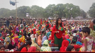 ঠাকুরগাঁওয়ে প্রধানমন্ত্রী, জনসভাস্থলের দিকে মানুষের ঢল