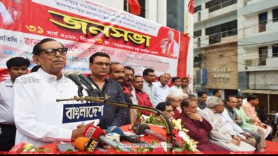 বক্তব্য রাখছেন রাশেদ খান মেনন (ছবি- প্রতিনিধি)