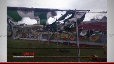 চাঁদপুরে ঝড়ের কবলে প্রধানমন্ত্রীর জনসভাস্থল