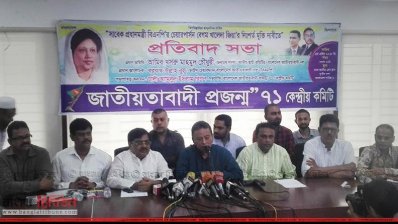বক্তব্য রাখছেন বিএনপি নেতা আমীর খসরু
