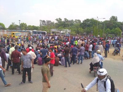 শেকৃবির শিক্ষার্থীদের স্লোগানে উত্তাল আগারগাঁও গোলচত্বর