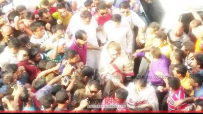 গত বছর পহেলা বৈশাখের নয়াপল্টনে আয়োজিত অনুষ্ঠানে ছিলেন খালেদা জিয়া