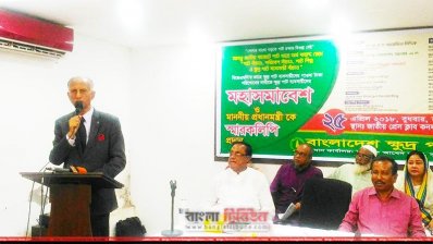 বক্তব্য রাখছেন ঢাকা বিশ্ববিদ্যালয়ের সাবেক উপাচার্য আআমস আরেফিন সিদ্দিক