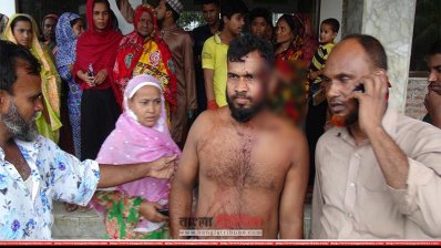 টেঁটা হামলায় আহত এক ব্যক্তি