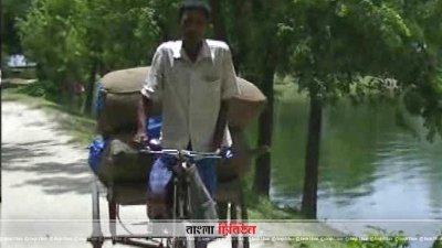 ভ্যানে বাজারে যাচ্ছে মুড়ি
