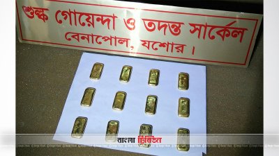 যাত্রীর পেটের ভেতর মিললো ১২টি স্বর্ণের বার
