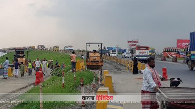ঢাকা-চট্টগ্রাম মহাসড়কে সংস্কার কাজ চলছে কিছু স্থানে