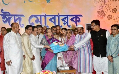 গণভবনে প্রধানমন্ত্রী শেখ হাসিনার ঈদ শুভেচ্ছা বিনিময় (ছবি: ফোকাস বাংলা)