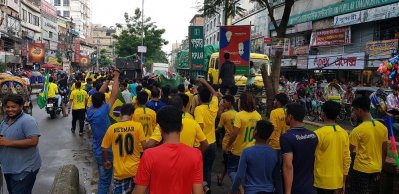 নারায়ণগঞ্জে ব্রাজিলের সমর্থকদের র&zwnj;্যালি