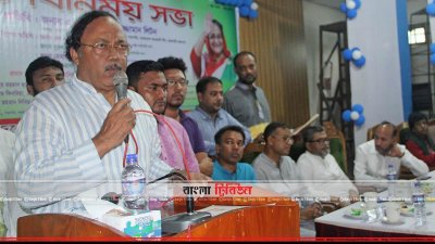 বক্তব্য রাখছেন এএইচএম খায়রুজ্জামান লিটন (ছবি- প্রতিনিধি)