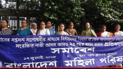 সংবিধানের সপ্তদশ সংশোধনীর প্রতিবাদে বাংলাদেশ মহিলা পরিষদের প্রতিবাদ সমাবেশ