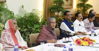 গণভবনে আওয়ামী লীগের কার্যনির্বাহী সংসদের বৈঠকে বক্তব্য রাখছেন দলের সভাপতি ও প্রধানমন্ত্রী শেখ হাসিনা (ছবি: ফোকাস বাংলা)