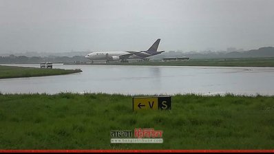 শাহজালাল বিমানবন্দরের রানওয়েতে দুর্ঘটনায় পড়া থাই এয়ারওয়েজের বিমান