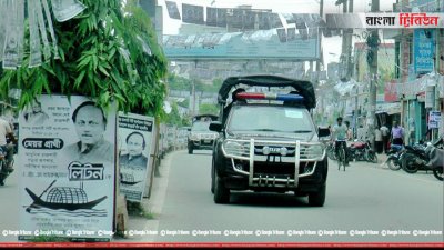 নির্বোচনের আগে রাজশাহীতে নিরাপত্তা টহল