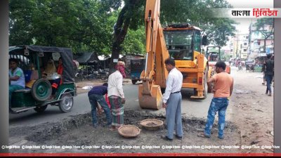 রাজশাহীতে বিভিন্ন জায়গায় স্পিডব্রেকার নির্মাণের কাজ শুরু