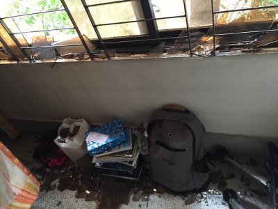 হামলার পর বদিউল আলম মজুমদারের বাসা 