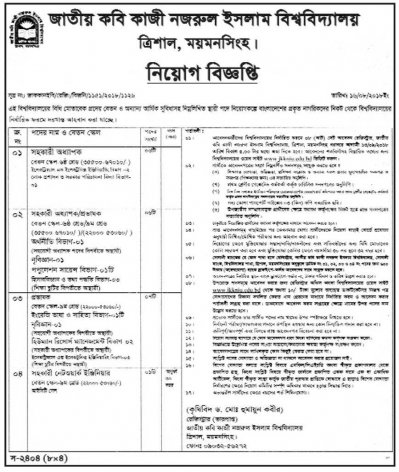 কবি নজরুল বিশ্ববিদ্যালয়ে শিক্ষক নিয়োগ